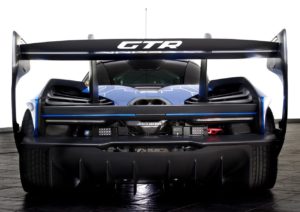 McLaren Blue Senna GTR rear view