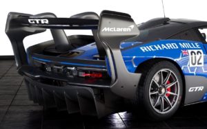 McLaren Blue Senna GTR rear view
